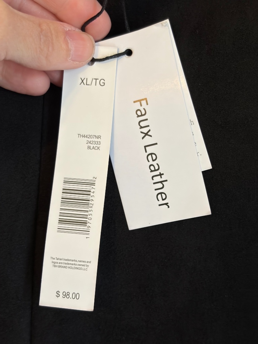 Faux leather wide leg black trouser